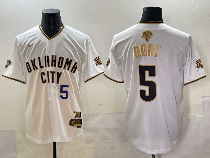 Men 2025 Oklahoma City Thunder #5 Dort white Nike Joint Name NBA Jersey style 12->oklahoma city thunder->NBA Jersey